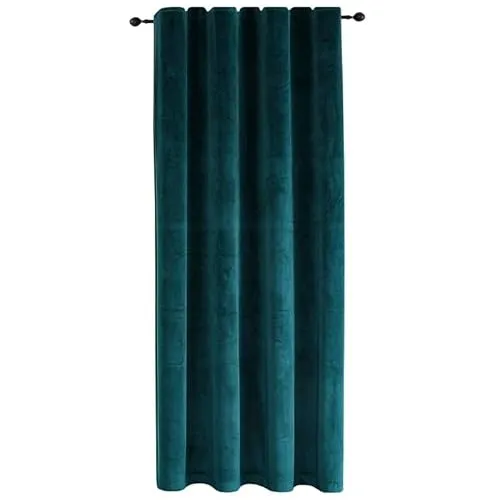 TiborTex Verdunkelungsvorhang Samt weich 140x175 cm Petrol Vorhang Kräuselband Blickdicht Gardine abdunkelnd U-Band