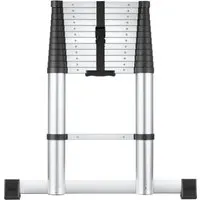 Tectake Teleskopleiter Aluminium 3,85 m – Rutschfest und Platzsparend - Die Tectake Teleskopleiter aus leichtem Aluminium ist bis zu 3,85 m ausziehbar. Mit rutschfesten Gummifüßen bietet sie sicheren Halt für alle Arbeiten. Ideal für Maler- und Gartenarbeiten, kompakt im Transport.