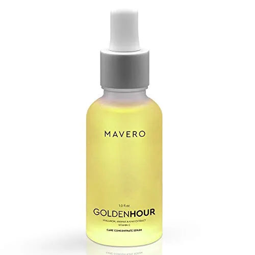 MAVERO GOLDENHOUR - Vitamin C Serum Gesicht mit Hyaluronsäure, Kiwi & Ananas Extrakte, Gesichtsserum, Hyaluronic Acid Serum Gesichtspflege, Hyaluron Serum hochdosiert, Skincare