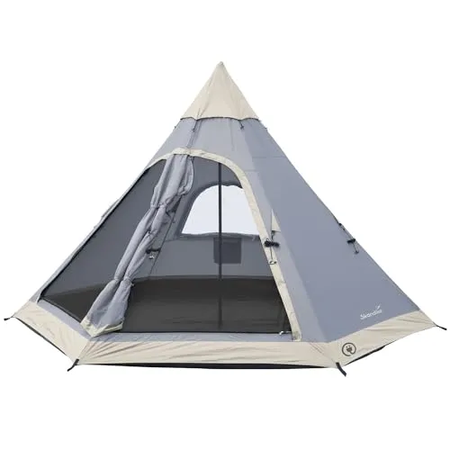 Skandika Tipi-Zelt Hetta 335 Protect, Kuppelzelt für 4 Personen, eingenähter Zeltboden, 2m Stehhöhe, UV 50+, 3000mm Wassersäule, Outdoor, Glamping
