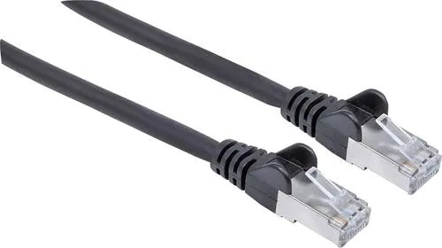 Intellinet 318792 RJ45 Netzwerkkabel, Patchkabel CAT 6a S/FTP 3.00m Schwarz Folienschirm, Geflechtschirm, Halogenfrei 1St.