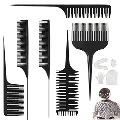 Stücke Strähnenkamm Set Balayage Kamm Strähnchen Comb Stränchenkamm Färbekamm Haarfärbekamm Professionelle Antistatische Highlight Kamm Für Haare Melieren Und Färben Styling Für Männer Frauen 6