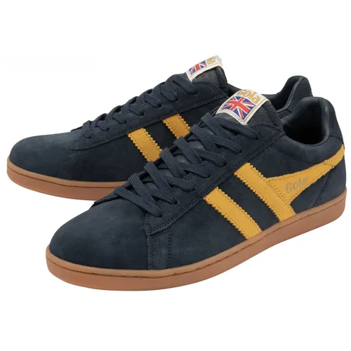 Gola Equipe Suede-Leder Herren Sneaker in navyblau/sun/gum - Sneaker aus hochwertigem Suede-Leder, ideal für Freizeit und Business, mit rutschfester Sohle und lebendigen Kontrastfarben für einen stylischen Look.