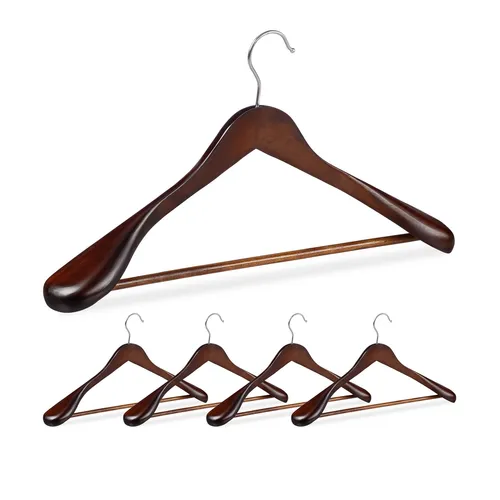 Anzug Kleiderbügel Formbügel Set in braun von Relaxdays