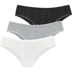 Jazz-Pants Slips VIVANCE, Damen, Gr. 32/34, schwarz, grau, weiß, Obermaterial: 100% Baumwolle, unifarben, körpernah, Unterhosen, aus feiner Pointelle-Ware mit Spitze, reine Baumwolle