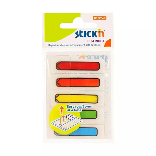 Zakładki indeksujące strzałki 5 kolorów Stick'n 4712759260722