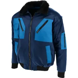 Piloten-Jacke OSLO 4173 - Kälteschutz in Marine & Kornblau, Größe S - Funktionsjacke für Herren mit herausnehmbarer Weste und abnehmbaren Ärmeln, ideal für Kälte, vielseitig einsetzbar in der universellen Branche.
