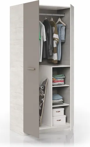 2-türiger Kleiderschrank Weiß 90x52x200 cm