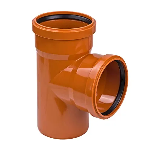 Ostendorf KG Abzweig DN110/110/87° 90° KGEA PVC-hart Abwasserrohr Kanalrohr 110 mm Orangebraun (Ral 8023) Rohrabzweig