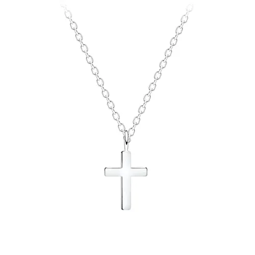 MONKIMAU Damen Halskette Kreuz 925 Sterling Silber - Frauen Halskette, Silberkette, Halsschmuck, Anhänger - hypoallergen, nickelfrei & verstellbar - hochwertiger Damenschmuck
