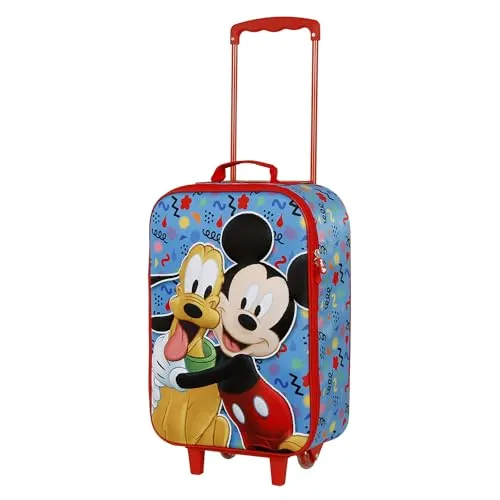 Micky Maus Mates-Soft 3D Trolley-Koffer, Blau, 17 x 33 x 52 cm, Kapazität 26 L