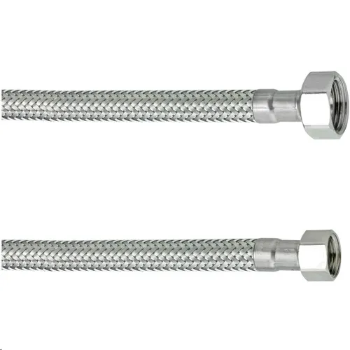 Cornat Flexibler Verbindungsschlauch - 400 mm Länge - 1/2 Zoll IG, 3/8 Zoll IG - Hochwertige Edelstahl-Umflechtung / Anschlussschlauch für Wasserhahn / Armaturenschlauch / Flexschlauch / Silber