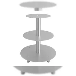 Alu Tortenständer Hochzeitstortenständer 3 Etagen Etagere - Tortenständer & Etageren aus silbernem Aluminium, ideal für beeindruckende Präsentationen von Hochzeitstorten und Desserts.