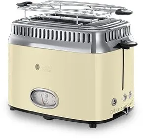 Russell Hobbs Toaster 21682-56 - Retro Vintage Cream, 1100 W Leistung und stylische Countdown-Anzeige für perfektes Toasten