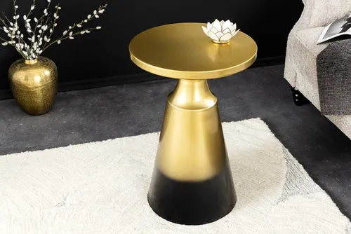 riess-ambiente Beistelltisch ABSTRACT Ø60cm gold - Ablagetisch aus Metall, handmade und pflegeleicht. Setze mit diesem eleganten, runden Design Akzente in deinem Wohnzimmer.