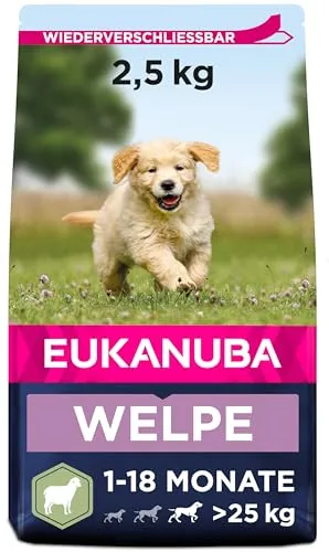 Eukanuba Welpenfutter mit Lamm & Reis für große Rassen - Trockenfutter für Junior Hunde, 2,5 kg