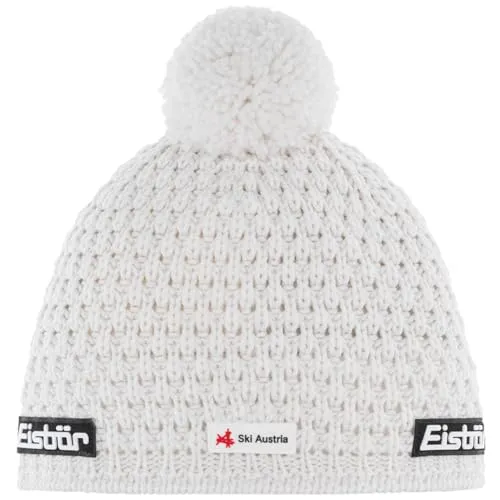 Eisbar Trail Pompon MU SKA E33133-100, Unisex Beanies in Weiß - Strickmützen für Herren, aus hochwertiger Merinowolle für optimalen Tragekomfort und Wärme.