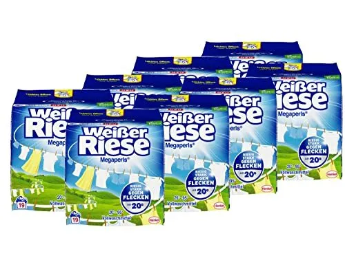 Weißer Riese Universal Megaperls Vollwaschmittel weiße Wäsche recycelbar 8x19 WL