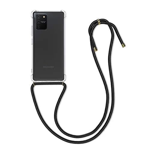 kwmobile Necklace Case kompatibel mit Samsung Galaxy S10 Lite Hülle - Silikon Cover mit Handykette - Band Handyhülle Schwarz Transparent