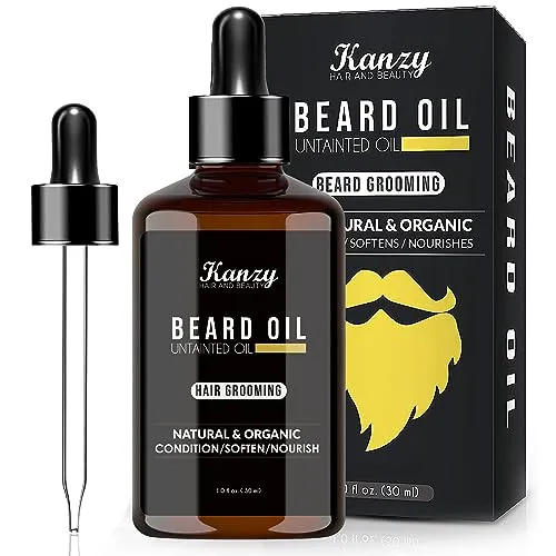 Kanzy Bartöl Herren für gesundes Bartwachstum 30ml Beard Oil Growth Perfekt Geschenkset für Männer Leicht Parfümiert Bart öl enthält Aloe Vera, Jojoba, und Vitamin E