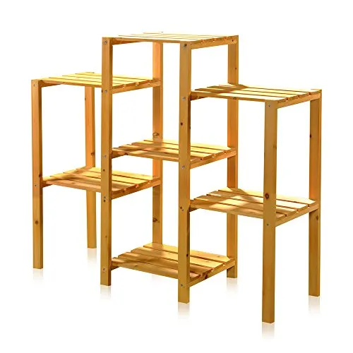 Melko Pflanzentreppe mehrstöckig 97 x 31 x 87 cm Blumenregal Holz Blumentreppe Pflanzregal Blumenleiter Pflanzenständer