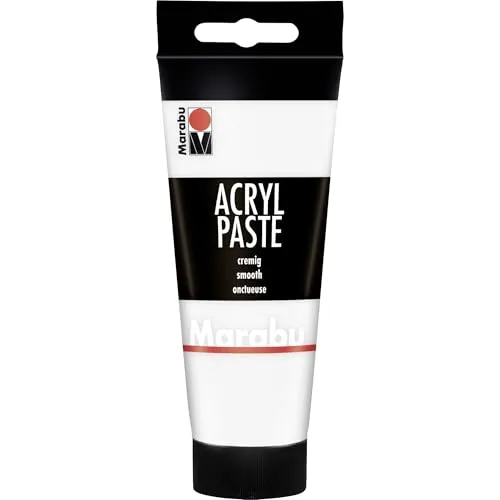 Marabu Acrylpaste Weiß 070, 100 ml, cremig-pastose Strukturpaste auf Wasserbasis, mischbar, wetterfest, lichtecht, vegan, 12020050070