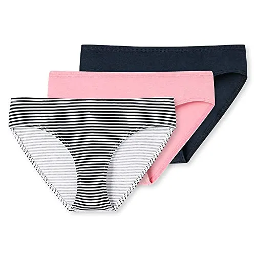 Schiesser Mädchen 3 Pack Slips - 95/5 Organic Bio Baumwolle Größe 140 Bis 176 Unterwäsche, Sortiert 1_173523, 152 EU