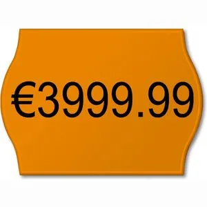 METO Preisetiketten 30007269, orange, 22 x 12 mm, permanent klebend, 6 Rollen à 1000 Stück