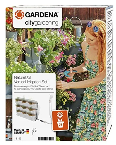 Gardena NatureUp! Bewässerungsset - Vertikales Bewässerungssystem für bis zu 27 Pflanzen, unsichtbare Bewässerung und einfache Handhabung für kleine Gärten