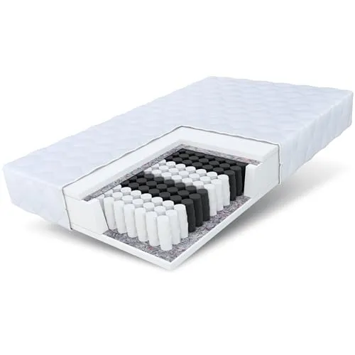 FDM Medic Matratze 140x200 cm - Ergonomische Taschenfederkernmatratze - Matratze mit 7-Liegezonen für optimale Körperanpassung, Härtegrad H3 und abnehmbarem, waschbarem Bezug. Ideal für Allergiker und maximalen Schlafkomfort.