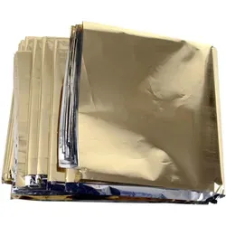 Origin Outdoors Rettungsdecke Gold/Silber - Effektiver Wärmeschutz - Erste Hilfe Rettungsdecke mit Gold- und Silberschicht, superleicht und kompakt. Ideal für Notfälle, schützt vor Unterkühlung und Überhitzung durch Reflexion der Körperwärme.