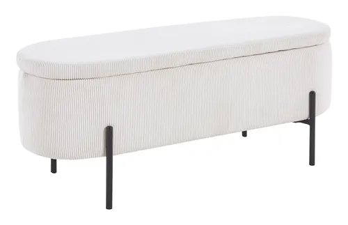 SalesFever Bettbank mit Stauraumfunktion | Cord-Stoff & Metallgestell