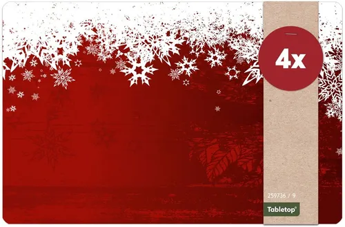 matches21 HOME & HOBBY Platzset Abwaschbare Tischsets 4er Set Weihnachten Schnee, (4-St), Platzsets als Tisch-Untersetzer und Tisch-Deko für Esstisch Teller