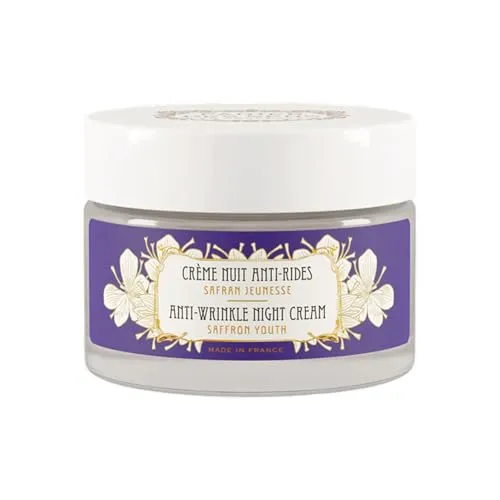Panier des Sens – Anti-Aging Nachtcreme – Hyaluronsäure + Safran-Extrakt – Anti-Falten- und Lifting-Creme – Pflegecreme Frauen – Feuchtigkeitspflege Gesicht – 95% Natürlich – 50 ml