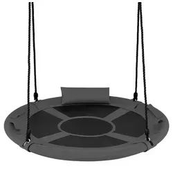 COSTWAY Nestschaukel 100 cm mit höhenverstellbarem Seil, Kissen & Griffen – Bunte Kinderschaukel bis 150 kg - Bunte Nestschaukel für 2-3 Kinder, höhenverstellbar von 100-180 cm. Mit Kissen für Komfort und Griffen für Sicherheit. Ideal für Garten oder Spielplatz!