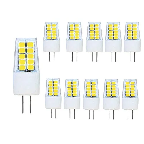 OUGEER 10 Stück Energiesparende G4 3W LED Birne, 20 SMD 2835,Kalteweiß 6000K, 300lm, AC 220-240V LED-Lampen Ersatz 30W Halogenlampe Nicht Dimmbar