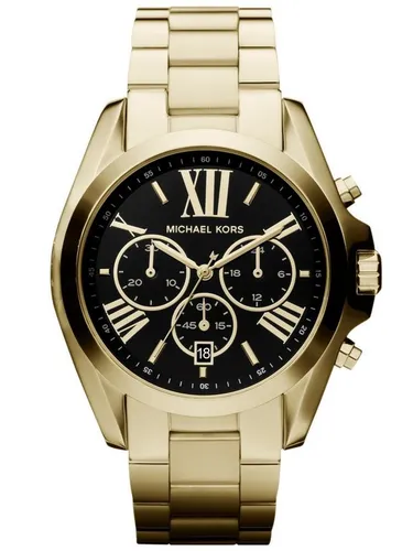 Michael Kors Bradshaw Chronographenuhr - Damen Armbanduhr mit goldfarbenem Metallarmband, stilvolles Design und präziser Chronographenfunktion, ideal für elegante Anlässe.
