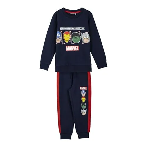 CERDÁ LIFE'S LITTLE MOMENTS Avengers Kinder-Trainingsanzug aus Baumwolle, extra weich, Unisex, Kinder, Dunkelblau, 8 Jahre