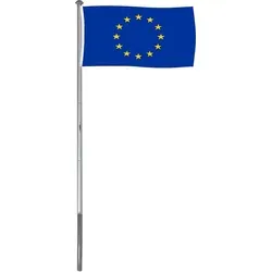 Brubaker Aluminium Fahnenmast 6 m mit Deutschland- und Europa-Flagge - Ideal für Sportveranstaltungen und Garten: Der 6 m hohe Fahnenmast aus robustem Aluminium lässt sich dank des praktischen Stecksystems schnell auf- und abbauen. Inklusive Bodenhülse für stabilen Stand und zwei Flaggen.