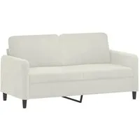 vidaXL 2-Sitzer-Sofa Creme 140 cm Samt - Sofa für stilvolles Wohnen: Weicher Samt und robustes Metallgestell sorgen für Komfort und Langlebigkeit. Ideal zum Entspannen und ein echter Hingucker in jedem Raum.