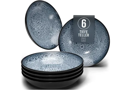 Suppenteller 6er Set Ibiza in blau von PURE LIVING INTERIOR DESIGN