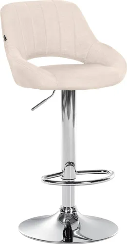 DELUKE Barhocker SEGAD Stoff Creme 46,5x48x85cm Silber