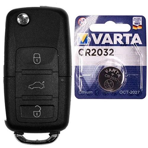 Autoschlüssel Funk Fernbedienung Austausch Gehäuse mit 3 Tasten + HAA / HU66 Rohling + Batterie kompatibel mit VW Seat Skoda