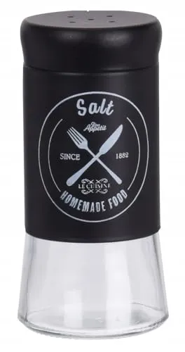 Koopman International b.v Salz und Pfefferstreuer Set Glas Kunststoff Schwarz Küche Restaurant Garten 2 Stück