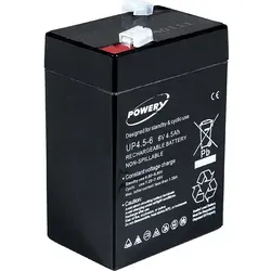Powery Blei-Gel Akku 6V 4,5Ah kompatibel mit Panasonic LC-R064R5P - Schwarz