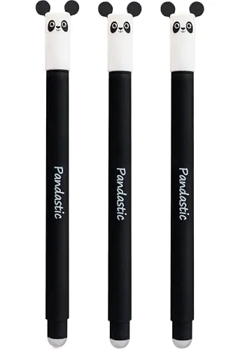 EBERHARD FABER Tintenroller radierbar Panda 3er Set Gelschreiber blau 0,7 mm