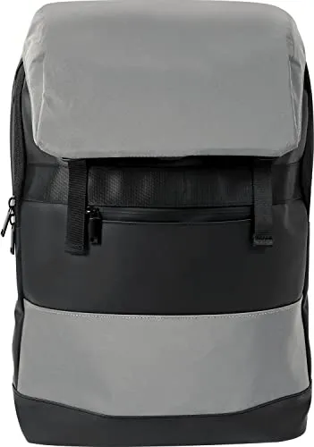 Eberhard Faber 577635 - Schulrucksack Reflektor schwarz-grau X-Style, mit 2 Fächern, Laptopfach und Reflektoren