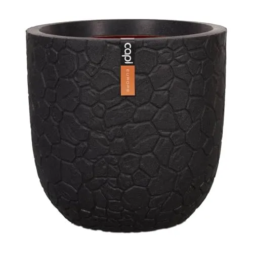 Capi Europe - Blumentopf Kugel Clay NL - 35x34 - Schwarz - Öffnung Ø29 - Blumentopf für den Innen- und Außeneinsatz - KBLC932