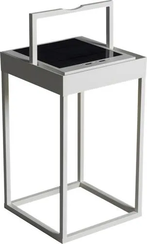 Konstsmide Solar-Akku-Laterne Portofino | Dämmerungssensor | Weiß - Hochwertige Lampe mit Dämmerungssensor, IP 54 Schutz und stufenlos dimmbarer Helligkeit. Ideal für Garten und Terrasse, bis zu 20h kabellose Nutzung dank starkem Akku.