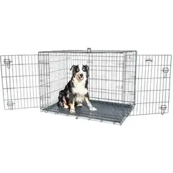 PAITSY Fortressoo XL Hundetransportbox klappbar - Hundebox für mittelgroße Hunde, 107×71×77 cm, mit herausnehmbarer, wasserdichter Bodenwanne für einfache Reinigung und zwei Türen für leichten Zugang – ideal für den Innenbereich.
